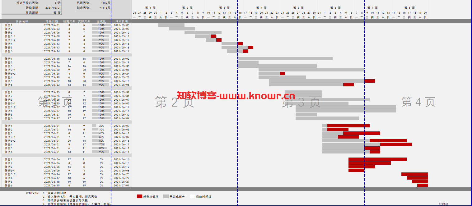 甘特图项目管理Excel模板.png