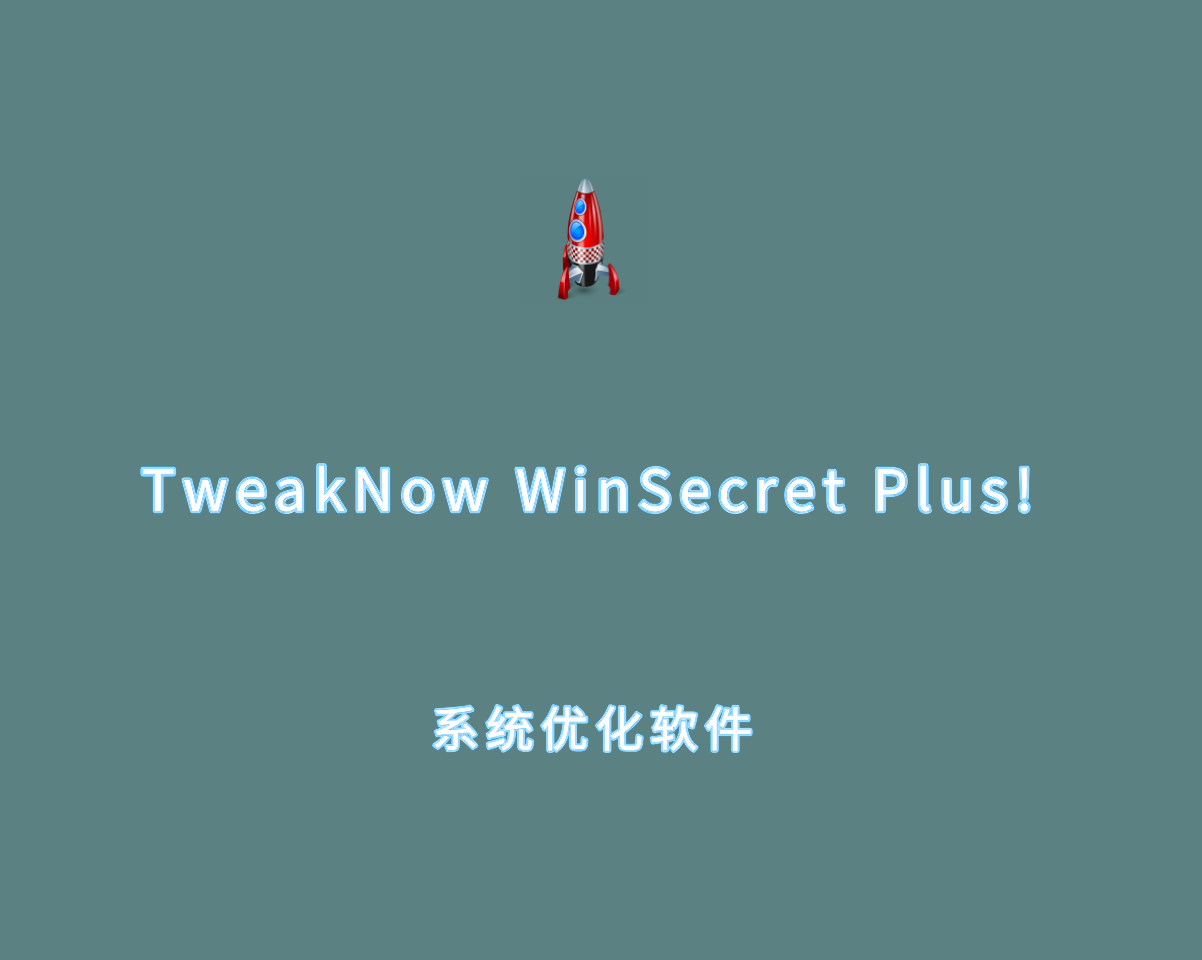 系统优化工具 TweakNow WinSecret Plus! v6.1.6 注册破解版